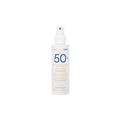 KORRES yoghurt sonnenspray-emulsion für gesicht & körper spf50+ latte solare 150 ml
