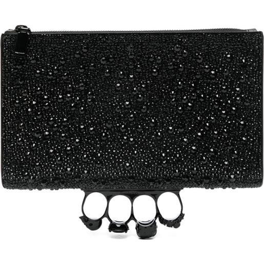 Alexander McQueen clutch skull knuckle - nero
