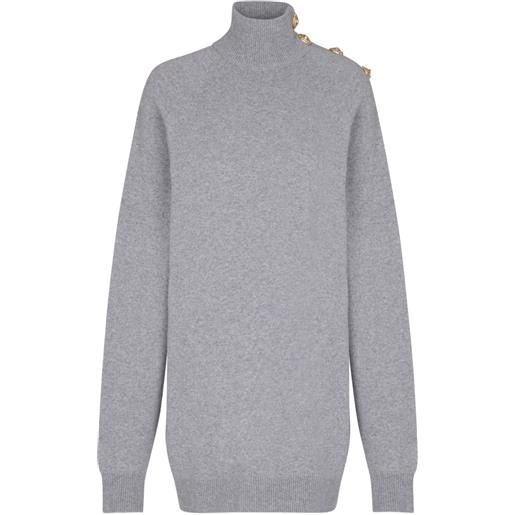 Balmain abito corto a collo alto - grigio