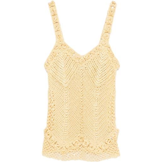 Judy Turner top daisy all'uncinetto con spalline a fiori - giallo