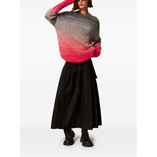 TWINSET gonna midi svasata plissettata - nero