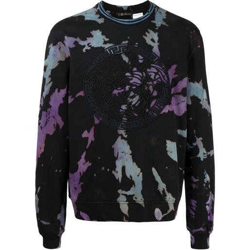 Stain Shade felpa con fantasia tie dye - nero
