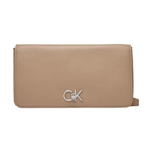 Calvin Klein k60k611336 - crossover da donna, con doppio tassello, taglia unica, grigio (visone argento), one size