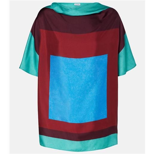 Loewe top in raso di seta con stampa