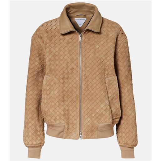 Bottega Veneta giacca in suede intrecciato