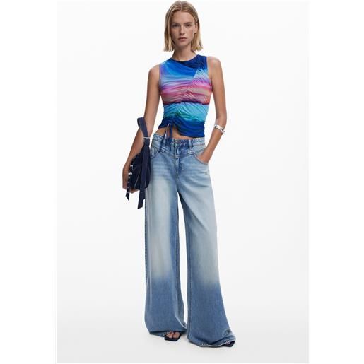 Desigual pantaloni jeans wide leg