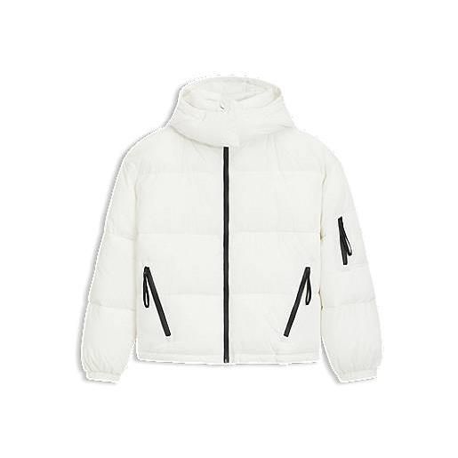 HUGO giubbotto imbottito idrorepellente con cappuccio rimovibile, bianco