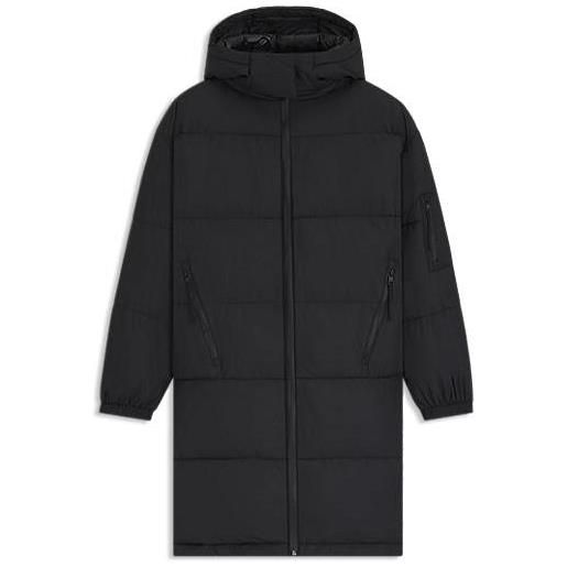 HUGO parka idrorepellente con cappuccio rimovibile, nero