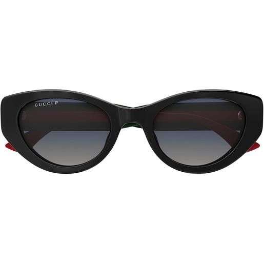Gucci occhiali da sole gg1862s 005 nero/grigio sfumato donna polarizzati