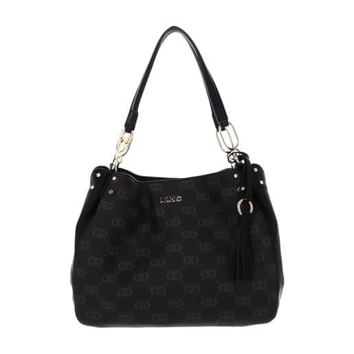 Liu jo borsa a tracolla cirry satchel bag nero marrone scuro