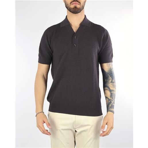 PAOLO PECORA polo in maglia moro in cotone extrafine