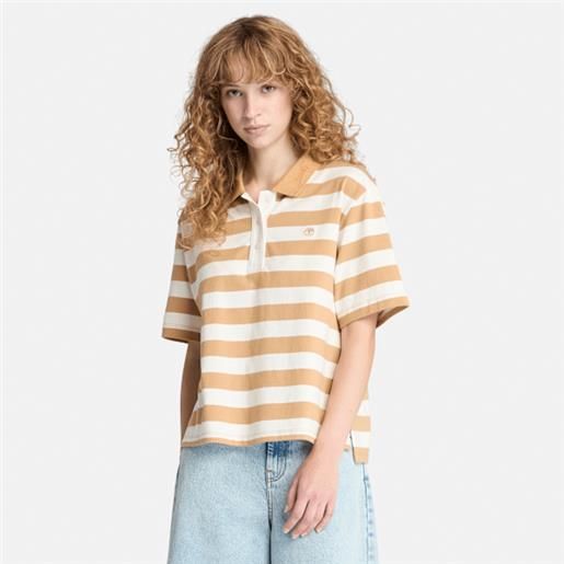 Timberland - polo a maniche corte da donna in giallo, donna, giallo, taglia: l