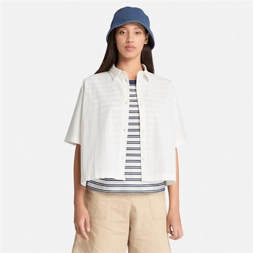 Timberland - camicia a maniche corte da donna in bianco, donna, bianco, taglia: l