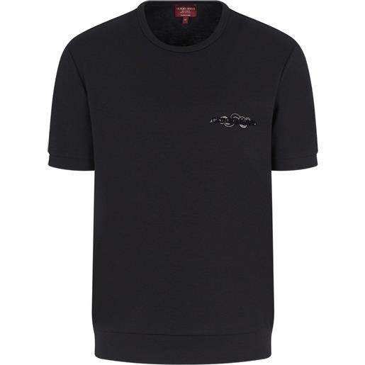 Giorgio Armani t-shirt con logo ricamato - blu