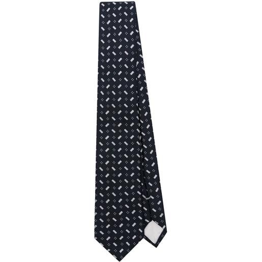 Giorgio Armani cravatta in seta con effetto jacquard - blu