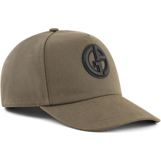 Giorgio Armani cappello da baseball in cotone con applicazione - verde