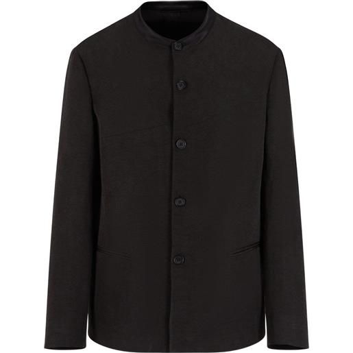 Giorgio Armani giacca con colletto alla coreana - nero