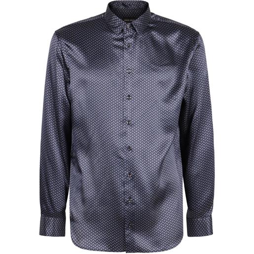 Giorgio Armani camicia con orlo curvo - viola