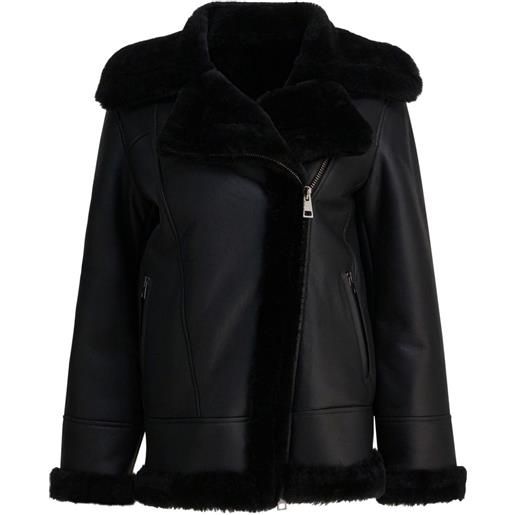 Blancha giacca foderata in shearling - nero