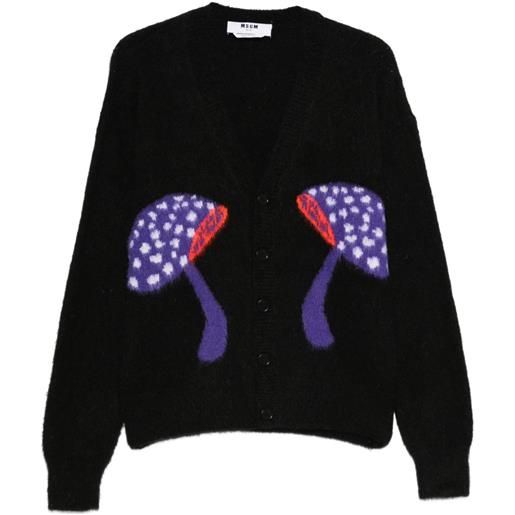 MSGM cardigan con applicazione - nero