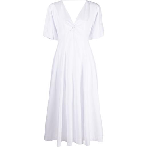STAUD abito midi finley con scollo a v - bianco