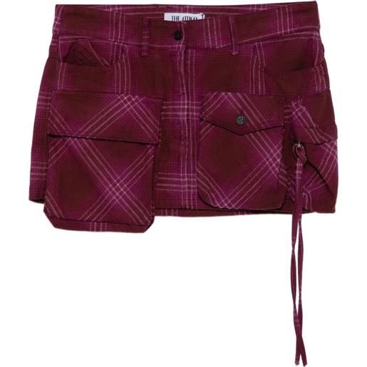 The Attico minigonna tartan con tasche - rosso