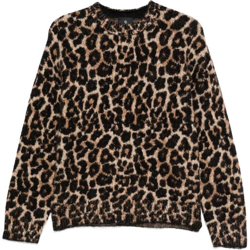 GORGLITTER Felpa Donna Manica Lunga Con Stampa Leopardata, Scollo Rotondo, Casual, Autunno, Taglie S-XXL