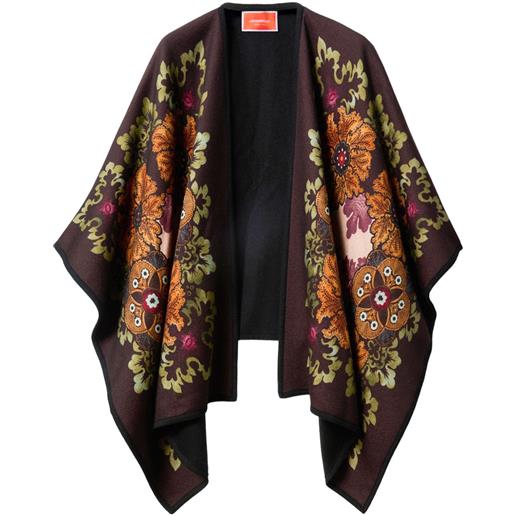 La DoubleJ mantella in lana a fiori - rosso