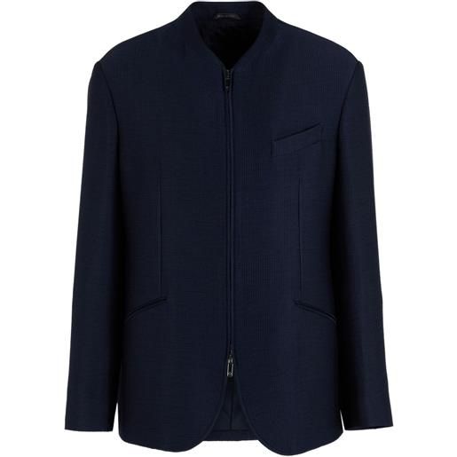 Giorgio Armani giacca a coste con zip - blu