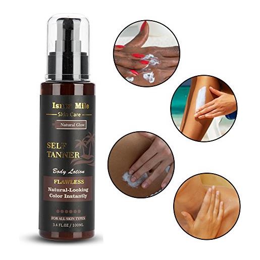Brrnoo lozione abbronzante, crema abbronzante senza sole, self tanner bagliore baciato dal sole senza scottature ingredienti naturali abbronzato, per corpo e viso ti fanno somigliare kim kardashian