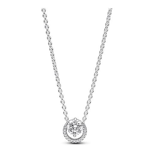 PANDORA timeless collana in argento sterling con zirconia cubica trasparente, collier