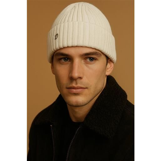 D'Arienzo cappello in lana colore panna personalizzato D'Arienzo