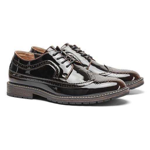 Scarpe Derby Uomo In Pelle Con Lacci - Stile Brogue, Eleganti E Comode, Per Ufficio E Casual - Foto 6