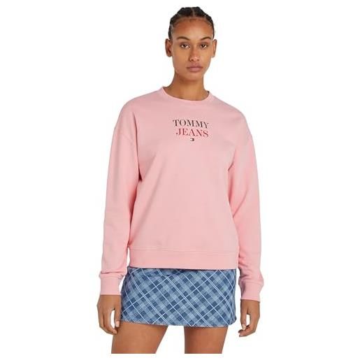 Tommy Jeans donna felpa crew neck senza cappuccio, rosa (ballet pink), xxs
