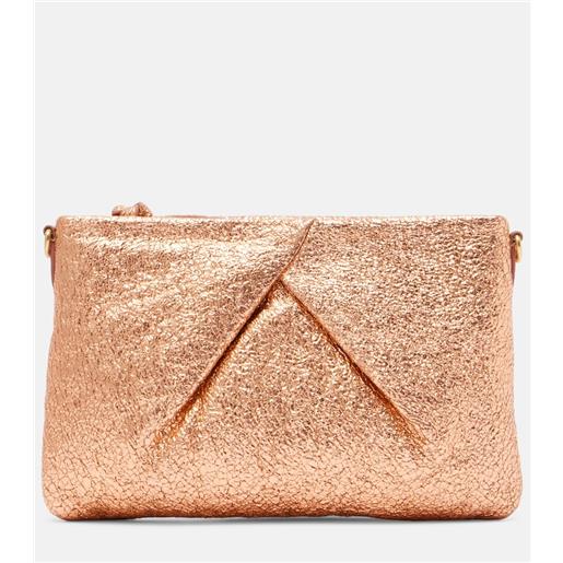 Dries Van Noten clutch in pelle metallizzata