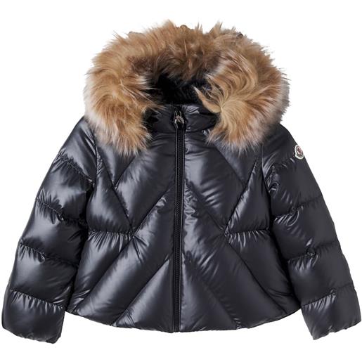 Moncler Enfant piumino con pelliccia sintetica