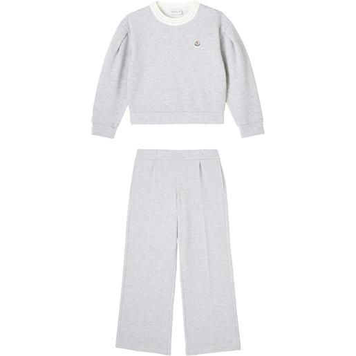 Moncler Enfant felpa e pantaloni sportivi in jersey di cotone