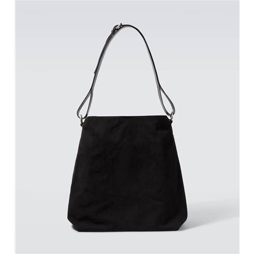 Dries Van Noten borsa a spalla in canvas con pelle