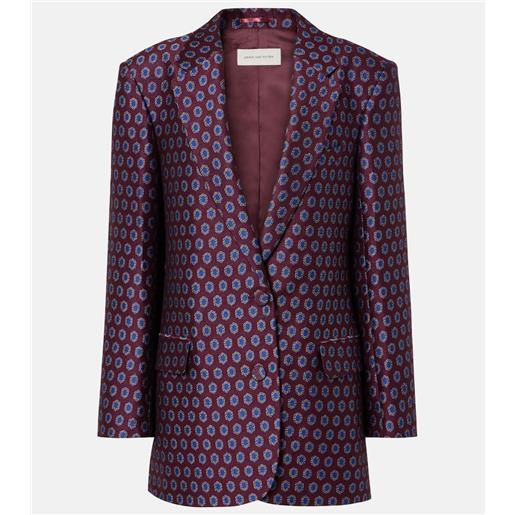 Dries Van Noten blazer in misto lana, cotone e lino con stampa