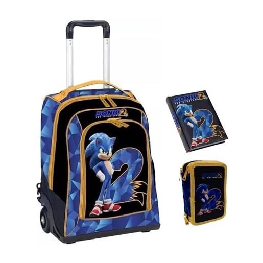 Zaino Asilo Bambini SONIC Small - Rosso Blu, Tasche Laterali Portaborraccia, 23x30x10cm - Foto 6