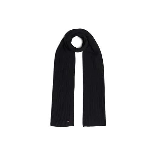 Tommy Hilfiger donna sciarpa essential flag scarf pesantezza media, nero (black), taglia unica