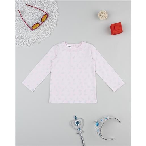 Prénatal t-shirt bimba rosa stampa con frill girocollo