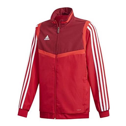 Adidas tiro 19 giacca da rappresentanza, unisex bambini, power red/collegiate burgundy/white, 128