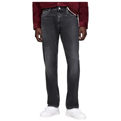 Tommy Jeans uomo jeans ryan straight regular fit, nero (denim black), 28w/36l