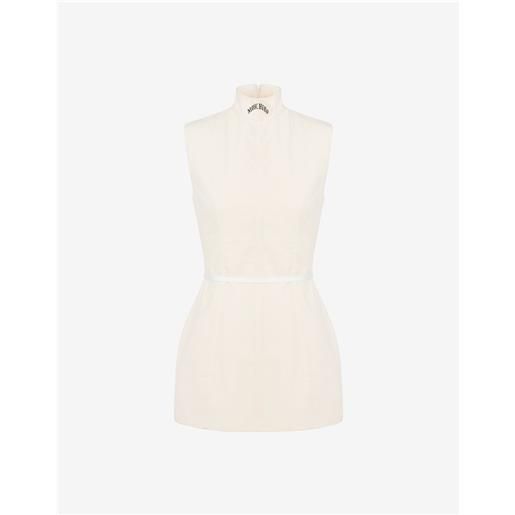 Moschino - abito in tela grezza di cotone - bianco