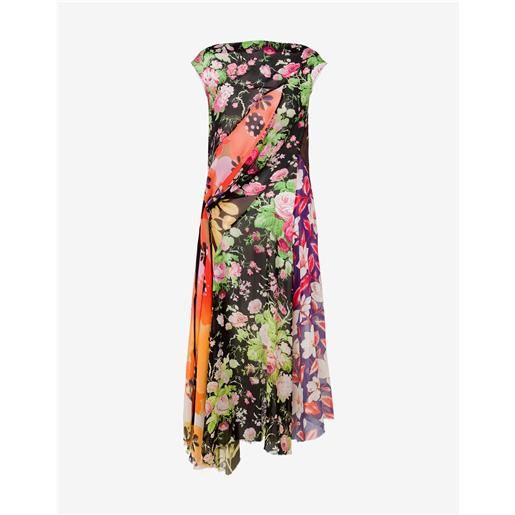 Moschino - abito in georgette di seta stampato - multicolore