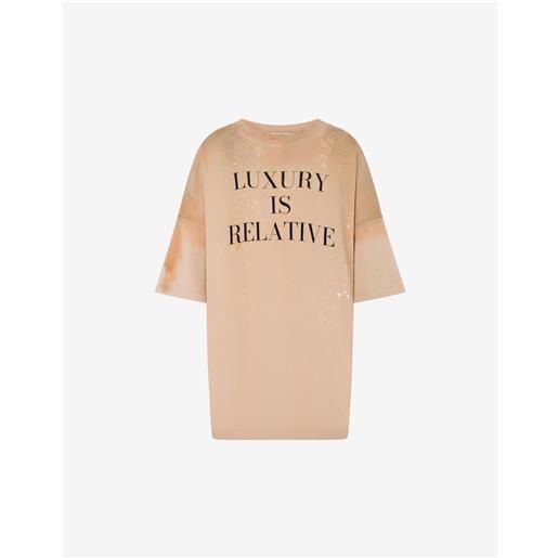Moschino - t-shirt in cotone pesante stampata - marrone