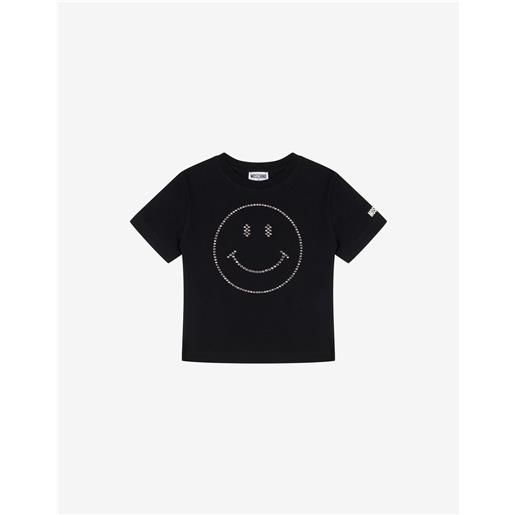 Moschino - maxi t-shirt in cotone smiley® - nero