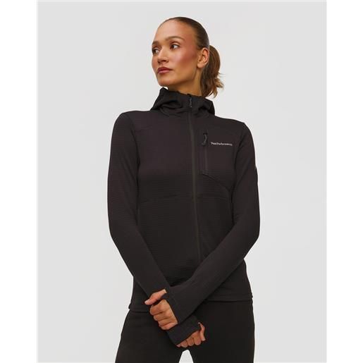Peak Performance felpa da donna Peak Performance w trail polartec zip hood nera