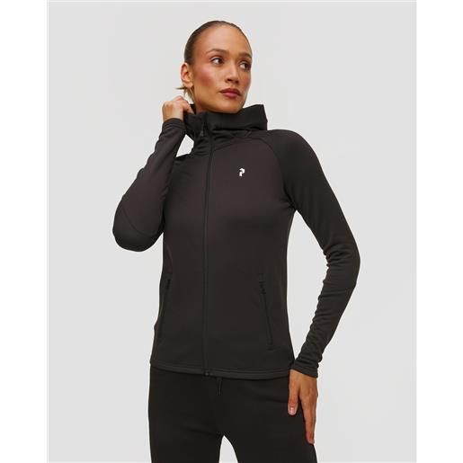 Peak Performance felpa con cappuccio da donna Peak Performance w rider essentials zip hood nera